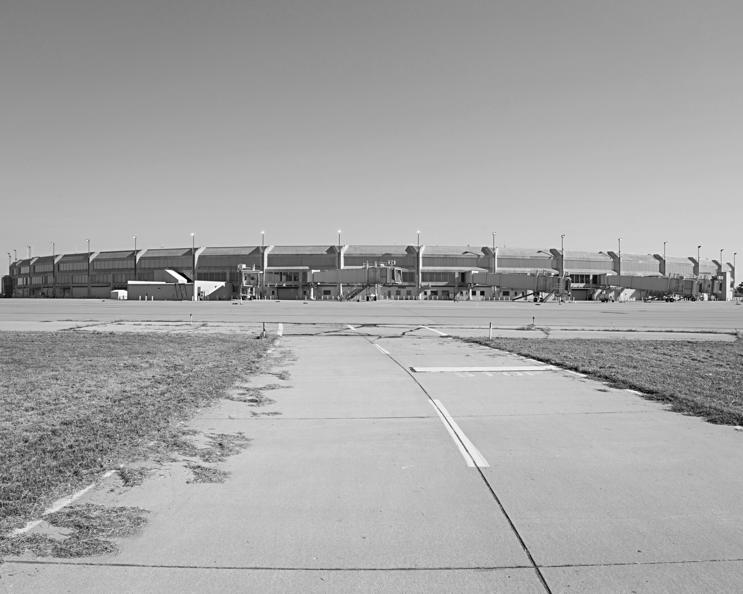 View of the apron side of Terminal A from the runway.